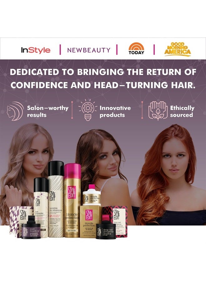 Root Touch Up Powder for Light Brown Hair by Style Edit | Cover Up Hair Color for Grays and Roots Coverage | Root Concealer for Light Brown Hair | Mineral Infused Binding Hairline Powder