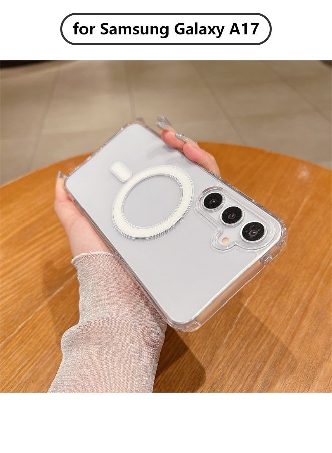 جراب مغناطيسي شفاف لهاتف Samsung Galaxy A17، [متوافق مع Magsafe] جراب صلب مقاوم للصدمات ومقاوم للاصفرار لهاتف Samsung Galaxy A17 5G مقاس 6.7 بوصة - Image 1