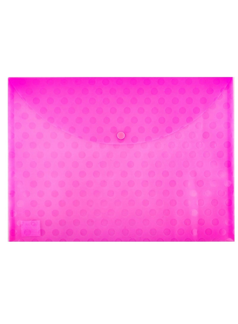 CLIPP 1-Piece Clear Document Bag With Button Closure Pink - Image 1