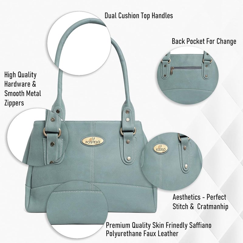 Fostelo Women's Catlin Satchel Tote Handbag for Women | Ladies Purse | Stylish Shoulder Bag | Gift For Women - Image 2