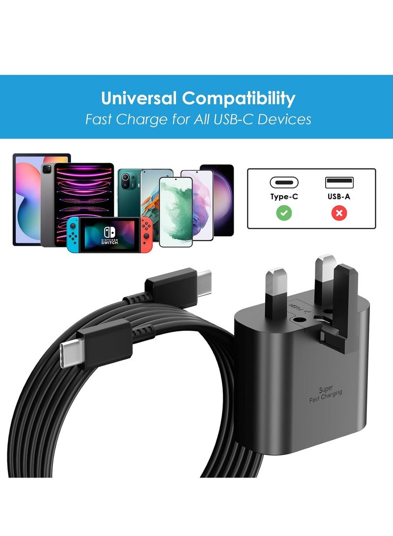 بيوينتي 25W USB-C Fast Charger with 6FT Cable for Samsung Galaxy S24/S23/S22 Series – Super Fast Wall Charger - Image 5