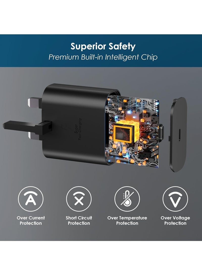 بيوينتي 25W USB-C Fast Charger with 6FT Cable for Samsung Galaxy S24/S23/S22 Series – Super Fast Wall Charger - Image 3