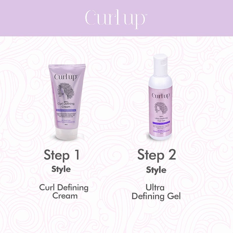 Curl Up Curl up Curl Styling Combo With Curl Defining Cream Ultra Defining Gel For Dry Frizzy Wavy Curly Hair Sulphate Paraben Silicone Free Pack of 1  - Image 3