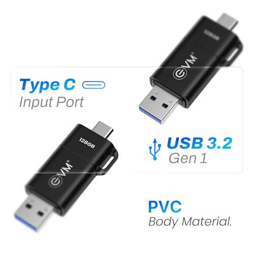 EVM EnXO 128GB OTG Flash Drive USB 3.2 Gen 1 | Versatile Dual USB Type-C & Type-A Connectors | Rapid 120MB/s Read| Smartphone Laptop Tablet Smart TV | Plug & Play | 10 Years Warranty (ENXO/128GB) - Image 3