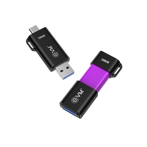 EVM EnXO 128GB OTG Flash Drive USB 3.2 Gen 1 | Versatile Dual USB Type-C & Type-A Connectors | Rapid 120MB/s Read| Smartphone Laptop Tablet Smart TV | Plug & Play | 10 Years Warranty (ENXO/128GB) - Image 1