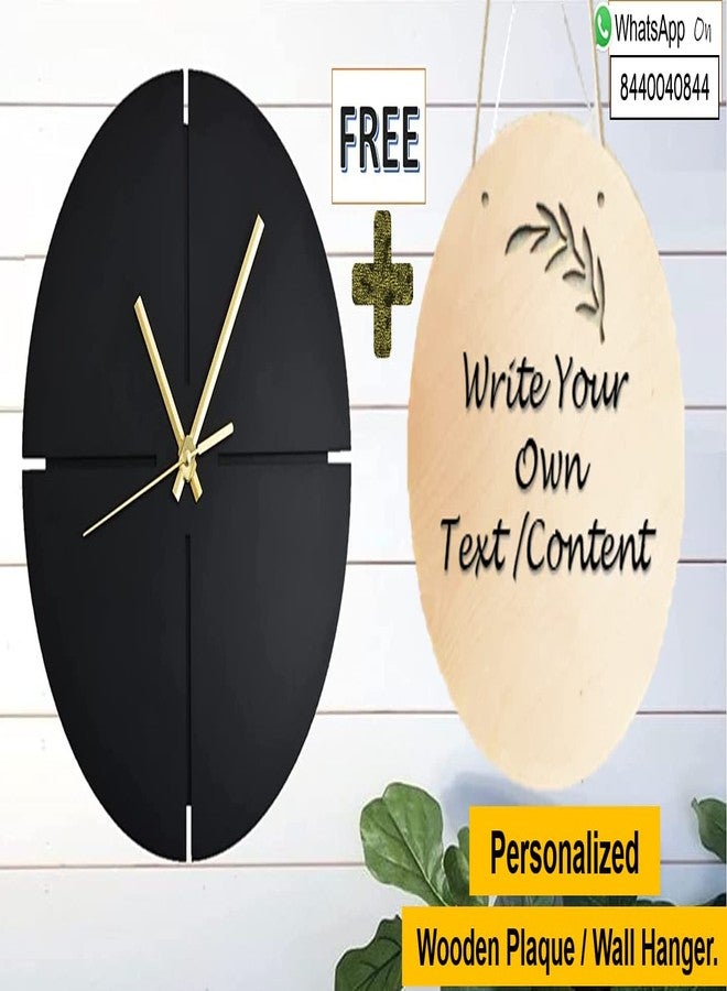 Kraftidy Analog Wooden Wall Clock Silent Non-Ticking for Home and Office Living Room Hall Bedroom Stylish Clock (Minimal, Wood) (Black) (Silent Movement) (Silent Sweep), 30.48 x 30.48 Cm - Image 3