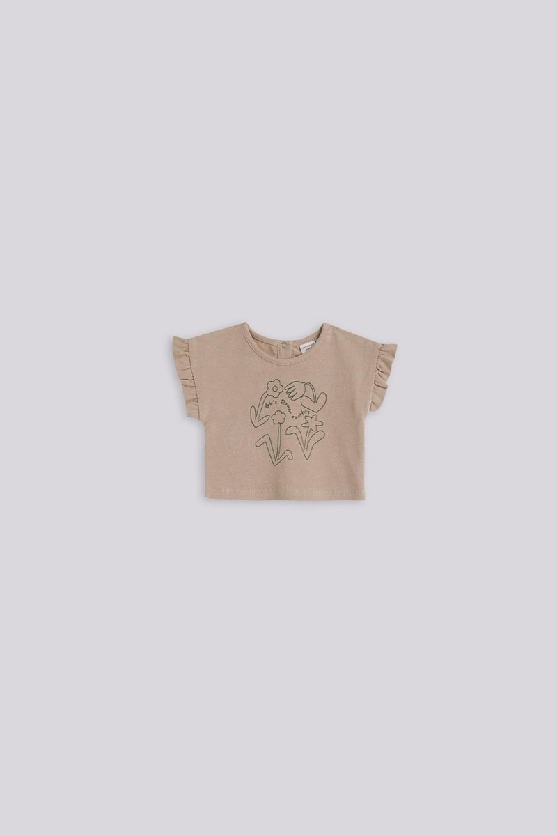 Layette Bg Store Baby Girl Brown T-shirt  - Image 1