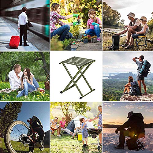 LUVINA Portable Folding Stool, Super Strong Heavy Duty Outdoor Folding Chair Hold up to 650 lbs, Unfold Size 13.9(L) x14.3(W) x17.8(H) Inch Pack of One (Large) - Image 2