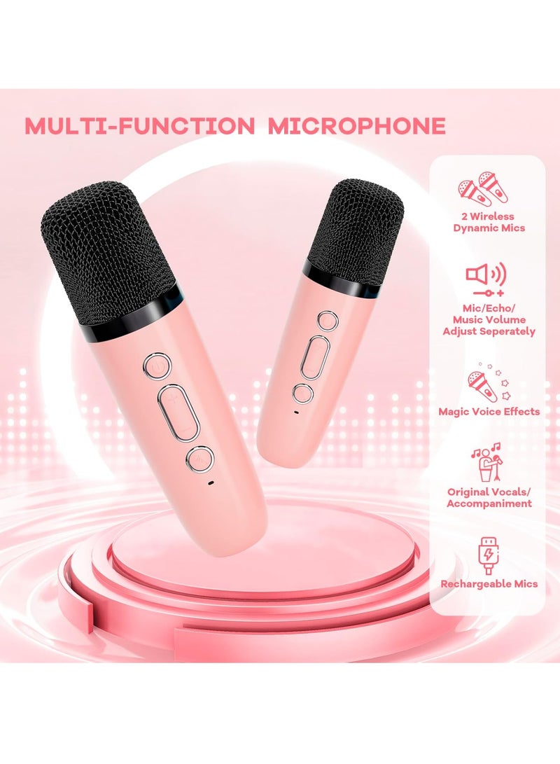 ELTRAZONE Mini Karaoke Machine for Kids  Adults – Portable Bluetooth Speaker with Dual Wireless Microphones, Ideal Birthday Gift for Ages 4+ – Multicolor - Image 3