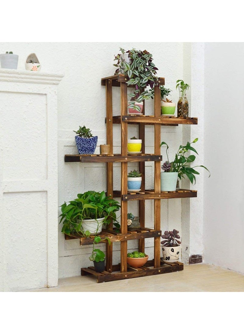LINGWEI - Wooden Plant Stand Indoor & Outdoor Flower Stand Home Decor Gardening Wood Rack Flowers Plants Pot Rack Display Stand - Image 1