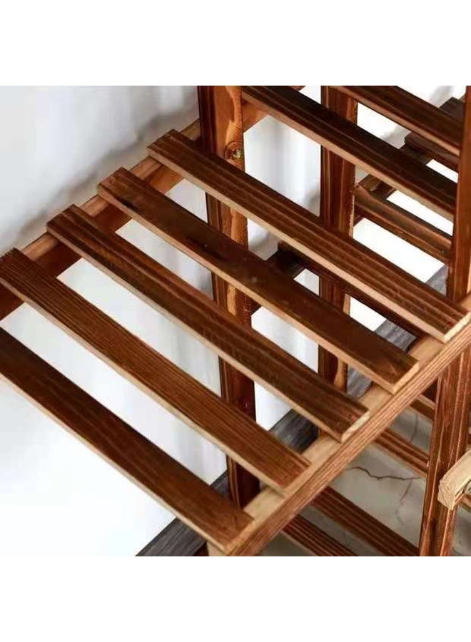 لينجوي حامل نباتات خشبي حامل زهور داخلي وخارجي ديكور منزلي حامل خشبي للبستنة حامل زهور ونباتات رف عرض - Image 4