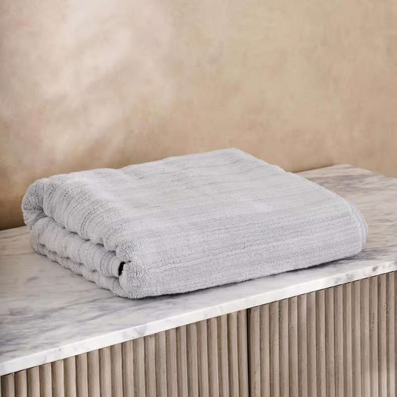 Pan Home منشفة استحمام مضلعة بدون لف - رمادي - Image 4