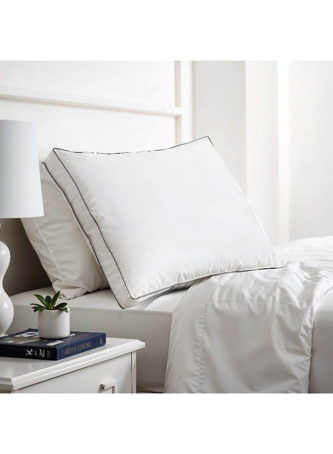 Rest Gusset Plush Pillow Standard Size 50X70Cm/20”X28” Bed Pillow For Sleeping, Gusset Plushed Pillow For Back, Stomach Or Side Sleepers, Hotel Pillow With Down Alternative Filling  - Image 1