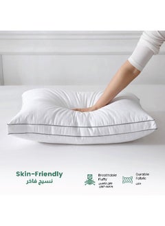 Rest Gusset Plush Pillow Standard Size 50X70Cm/20”X28” Bed Pillow For Sleeping, Gusset Plushed Pillow For Back, Stomach Or Side Sleepers, Hotel Pillow With Down Alternative Filling  - Image 4
