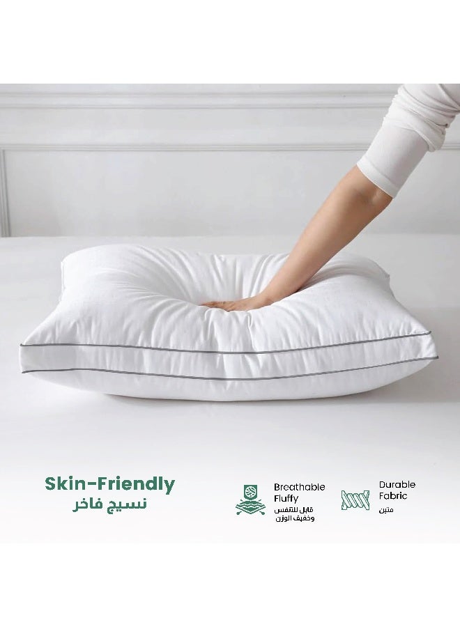 Rest Gusset Plush Pillow Standard Size 50X70Cm/20”X28” Bed Pillow For Sleeping, Gusset Plushed Pillow For Back, Stomach Or Side Sleepers, Hotel Pillow With Down Alternative Filling  - Image 4