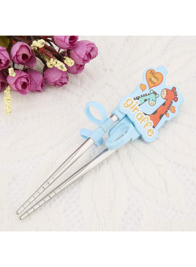 xozgdovg Kids Children Training Chopsticks Learning Flatware Eating Tool for Beginners (Blue Elephant)  - Image 3
