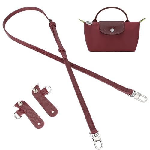KOMHPS Purse Straps Replacement, Leather Handbag Crossbody Shoulder Strap Kit Adjustable for Mini Longcamp Tote Bag Women - Image 5