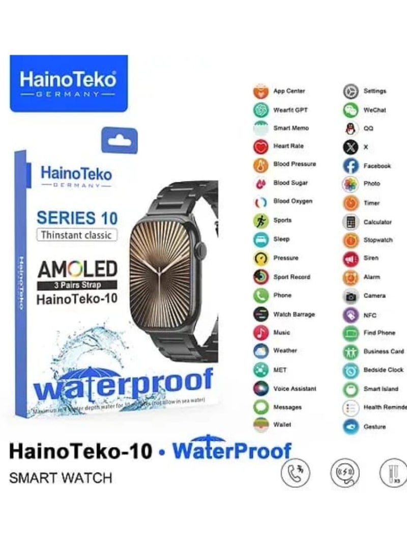 هينو تيكو ساعة HainoTeko-10 الذكية المقاومة للماء بشاشة AMOLED وتتبع الصحة - Image 3