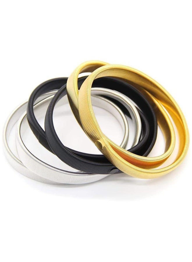 3 أزواج من حمالات أكمام القمصان المطاطية المضادة للانزلاق، أربطة مرنة معدنية للذراع للنساء والرجال - Image 1