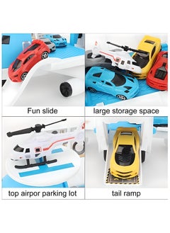 SARAOONT Cargo Plane Toy Play Set for Kids - Includes 1 Helicopter and 4 Cars - Diecast Aircraft - Transport and Cargo Carrier  - Image 5