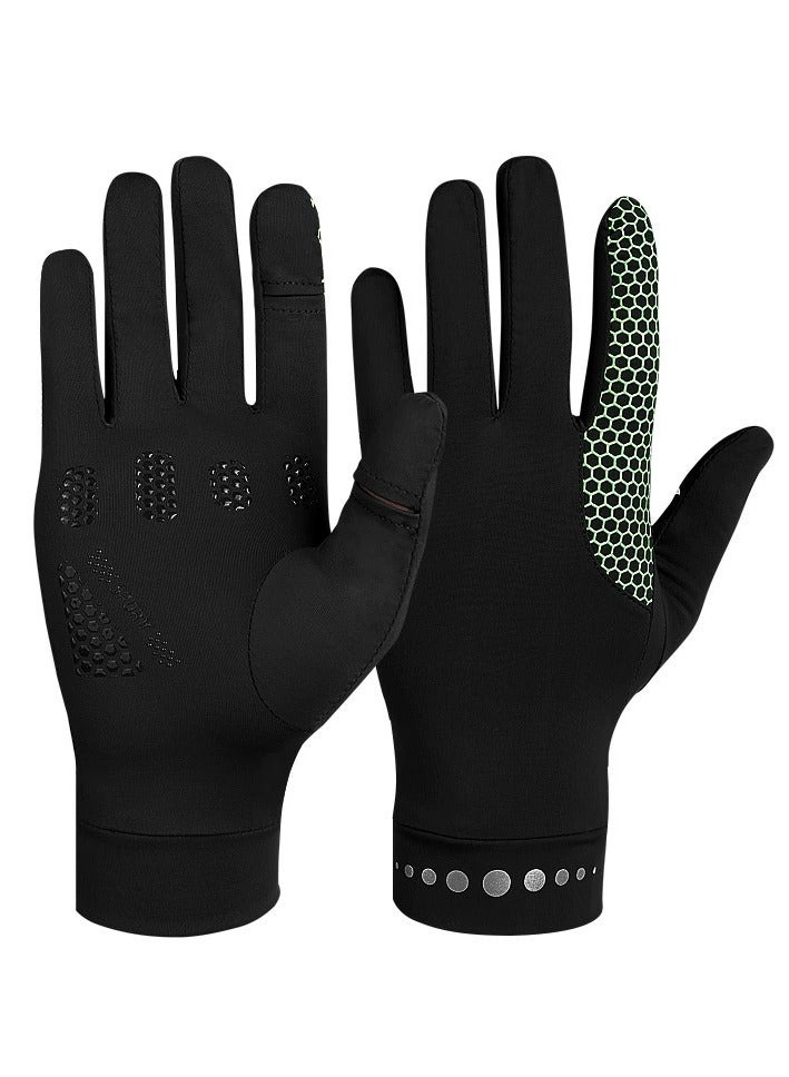 Men's Gloves,Driving Gloves,Ice Silk Non-Slip Gloves,Flip-top gloves,Breathable Thin High Elasticity Anti-UV Protection Gloves,Outdoor Sports Driving Riding Touch Screen Gloves,Black - Image 1