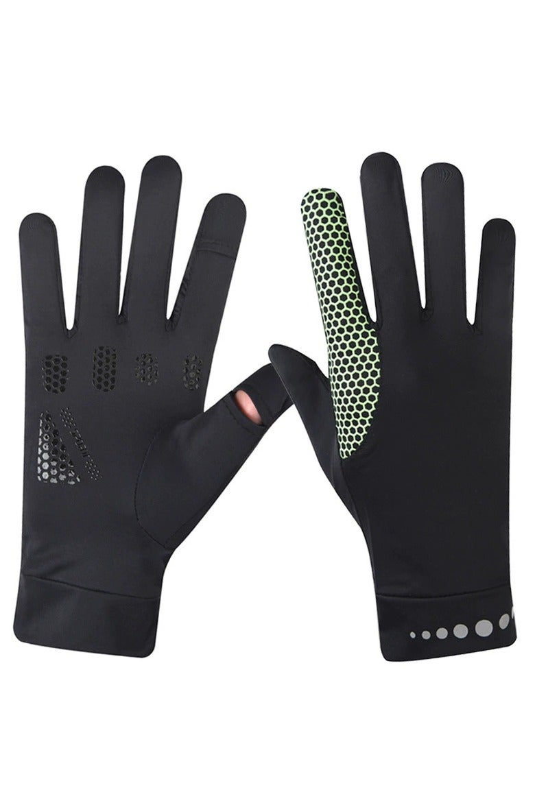 Men's Gloves,Driving Gloves,Ice Silk Non-Slip Gloves,Flip-top gloves,Breathable Thin High Elasticity Anti-UV Protection Gloves,Outdoor Sports Driving Riding Touch Screen Gloves,Black - Image 2