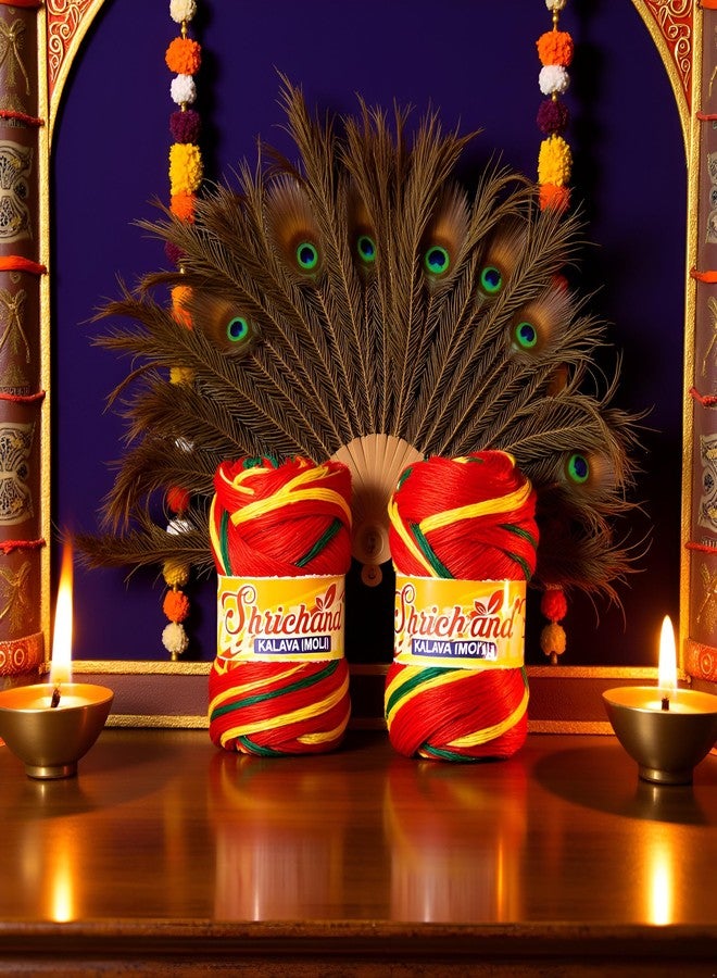 Shrichand Multicolour Kalawa (Red,Yellow, Green Moli) Sacred Thread, Kalava Suraksha Dhaga, Pack of 6, Traditional Hindu Pooja Thread - Image 5