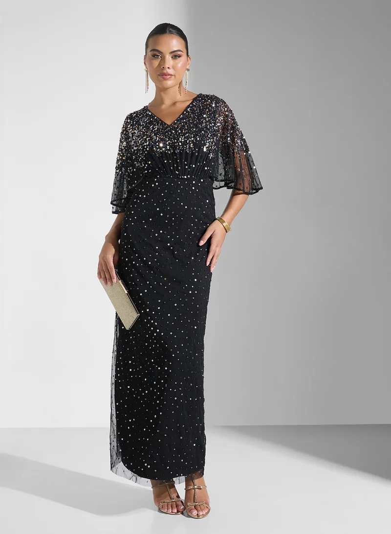 Namshi x Sequin Overlay Gown Dress