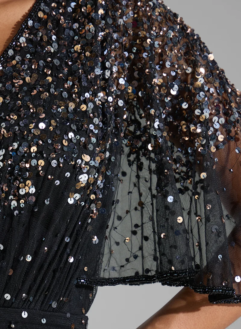 Namshi x Sequin Overlay Gown Dress