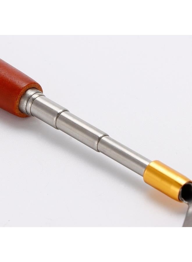 إسكدنيا أداة خدش الظهر الطويلة القابلة للتمديد، أداة خدش الجسم مع بكرة تدليك/مقبض خشبي/مخلب فولاذي، أداة خدش للوجه والرأس وفروة الرأس والقدمين، أداة تدليك يدوية قوية - Image 3