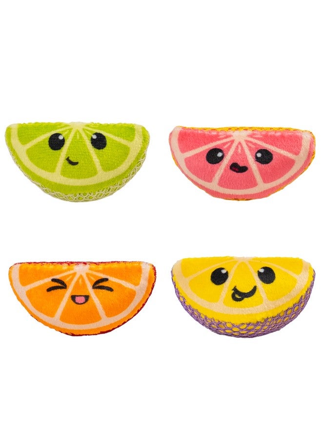 مراحل القطط كات ستيجز، قطع فواكه الأسنان، عبوة من 4 قطع، ألعاب مضغ ناعمة وملمسها ناعم بنكهة النعناع البري تساعد على تنظيف الأسنان، متعددة الألوان - Image 1