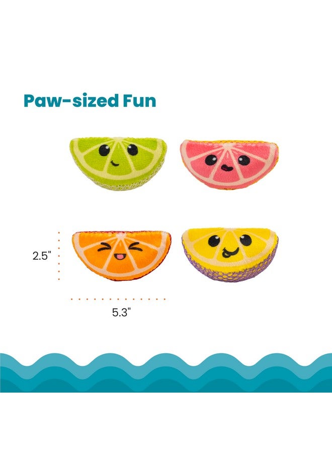 مراحل القطط كات ستيجز، قطع فواكه الأسنان، عبوة من 4 قطع، ألعاب مضغ ناعمة وملمسها ناعم بنكهة النعناع البري تساعد على تنظيف الأسنان، متعددة الألوان - Image 5
