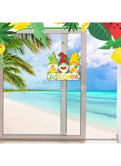 Panelee Summer Welcome Sign Wooden Fruit Gnome Hanging Sign Holiday Door Sign with Ropes Hanging Decoration with Lemon Watermelon for Summer Front Door Porch Farmhouse Outdoor Home Decor (Gnome Fruit)  - Image 5