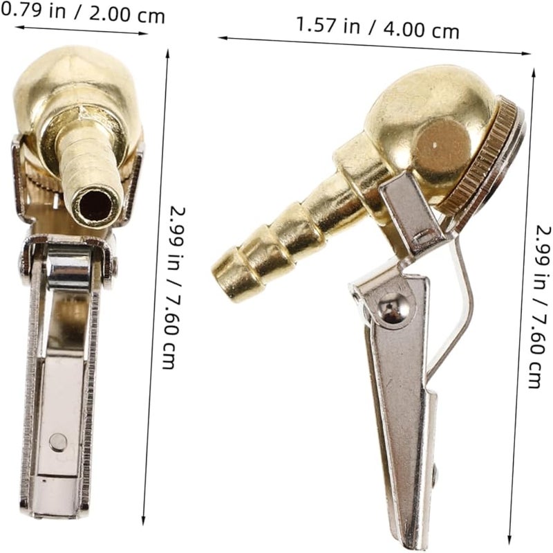 Golden 2pcs Locking Air Chuck Kit Quick Car Tire Inflator Hose Auto Inflation - Image 5