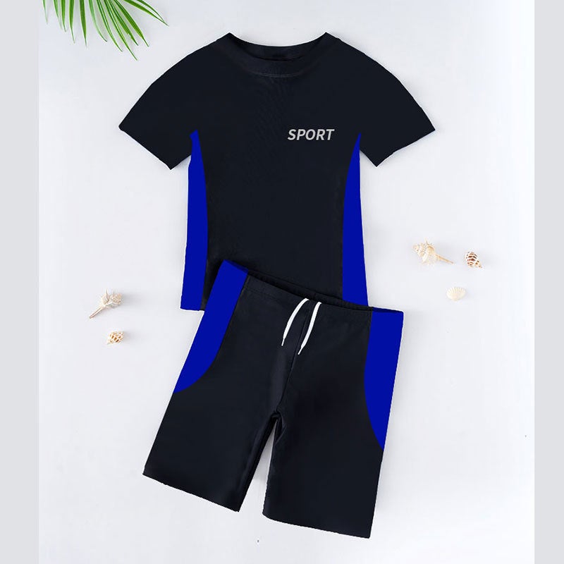 Children's Swimsuit XXL Royal Blue Quick-Dry Polyester - Separate Training Design Swimwear for Kids Aged 7-16, Water Activities - Image 4
