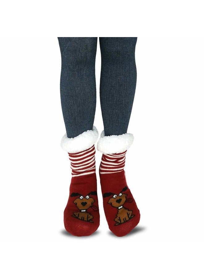 TeeHee Socks Teehee Womens Soft Premium Thermal Double Layer Crew Socks 3-Pack (Christmas Home) - Image 4