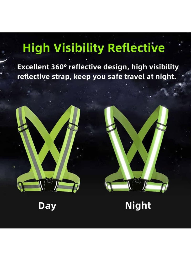 Meetion Reflective Running Vest 10 Piece, High Visibility Reflective Running Gear Night Cycling Walking Reflective Vest Hi Vis Safety Vest Straps For Men Women Kids (Black)  - Image 5