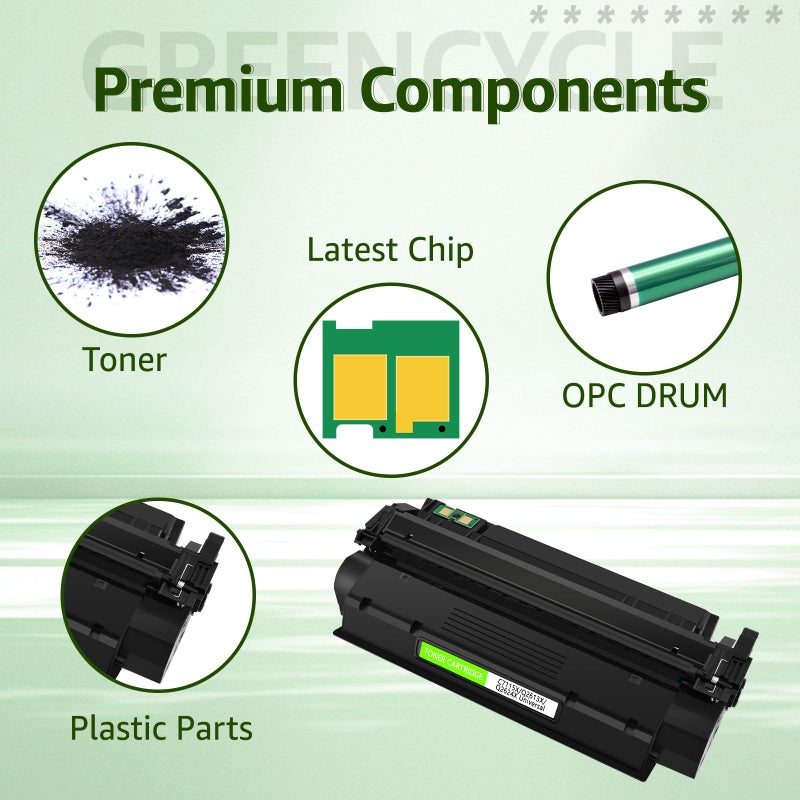 greencycle 1 PK Black Toner Cartridge Replacement Compatible for HP 15X C7115X 15A C7115A 13X Q2613X Work with LaserJet 1000 1200 1220 1330 3300 3310 3320 3330 3380 Series Printer - Image 4