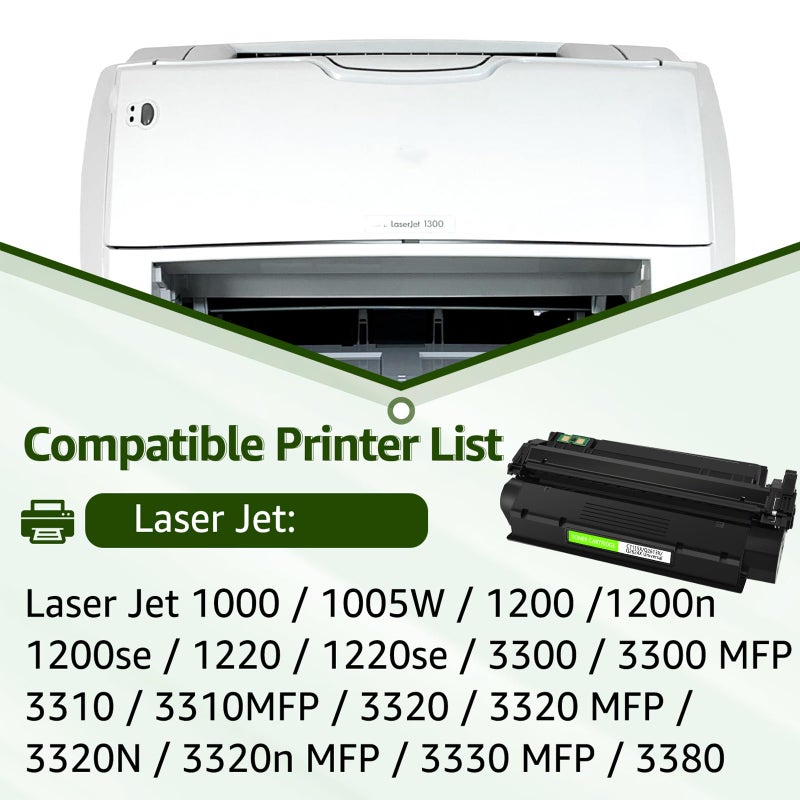 greencycle 1 PK Black Toner Cartridge Replacement Compatible for HP 15X C7115X 15A C7115A 13X Q2613X Work with LaserJet 1000 1200 1220 1330 3300 3310 3320 3330 3380 Series Printer - Image 2