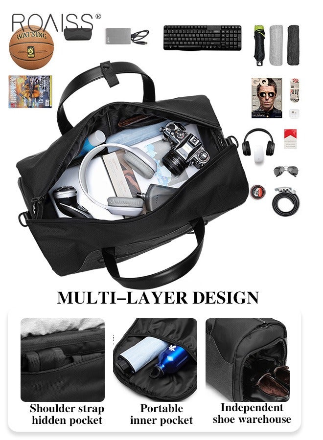 roaiss Large Capacity Outdoor Travel Bag Portable Suit Garment Storage Bag Foldable Business Luggage Bag with Multifunctional Organizer Suitable for Carrying and Storing Travel Essentials  - Image 4