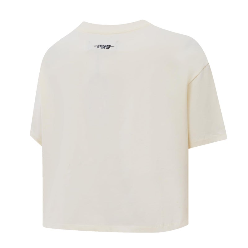 Pro Standard Womens NBA Los Angeles Lakers Retro Classics Short Sleeve Boxy Tee Eggshell L - Image 2