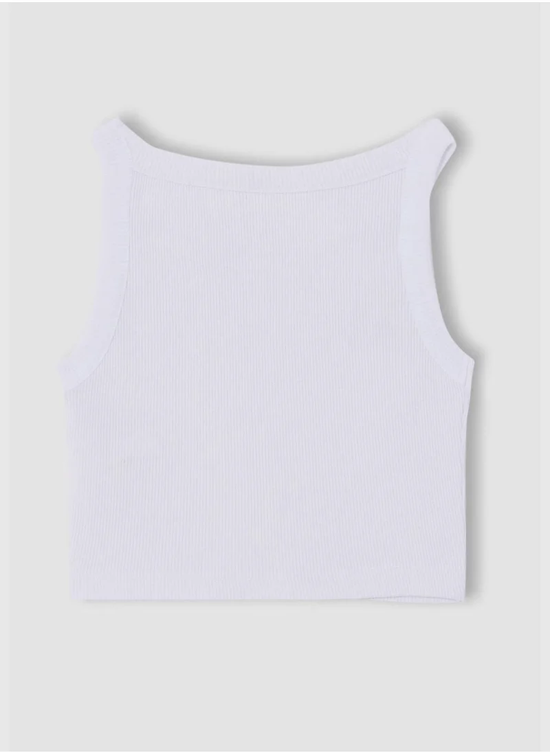 DeFacto Text Printed Cropped Tank Top And Shorts Set