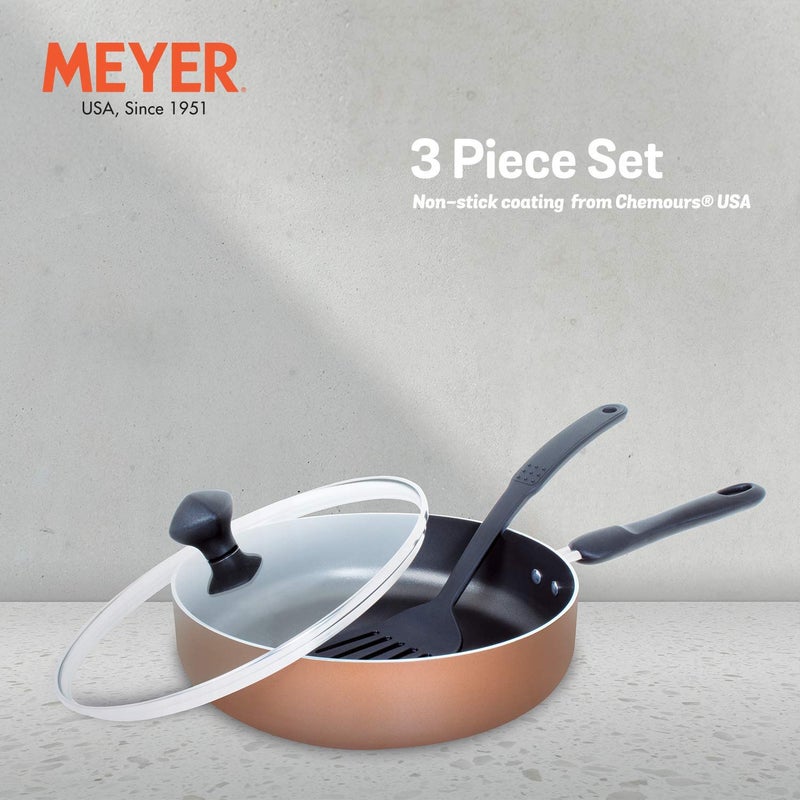 MEYER Meyer Aluminium Cookware Set With Sautepan And Accessory, 3 Piece (Copper)  - Image 2