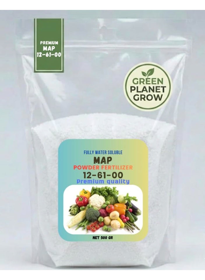 No branded Mono Ammonium Phosphate (MAP 12-61-00) Fertilizer, High Phosphorus Water Soluble Powder for Plant Growth, Root Development & Flowering, 500g - Image 2