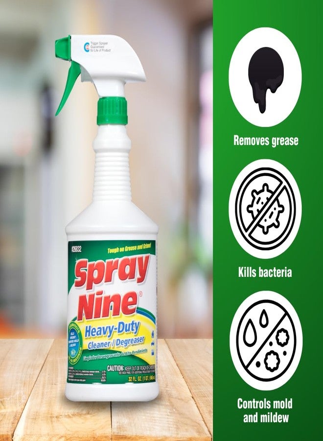 Spray Nine 26832 Heavy Duty Cleaner, Degreaser & Disinfectant for Kitchens, Bathrooms, Yard Equipment, Automotive & Industrial 32 Fl Oz. (Pack of 1) - Image 3