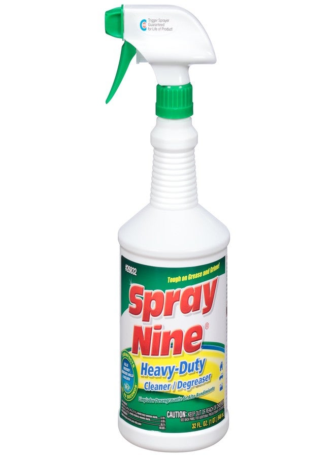 Spray Nine 26832 Heavy Duty Cleaner, Degreaser & Disinfectant for Kitchens, Bathrooms, Yard Equipment, Automotive & Industrial 32 Fl Oz. (Pack of 1) - Image 1