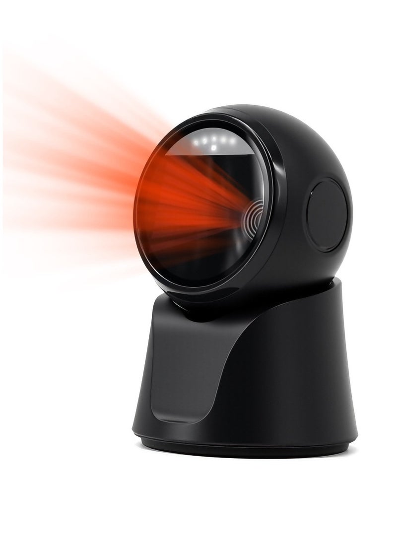 Naxifly Automatic omnidirectional desktop barcode scanner, hands-free USB wired QR code reader, 1D and 2D barcode image sensing, suitable for retail stores, warehouses, supermarkets, libraries, POS systems, etc. - Image 1