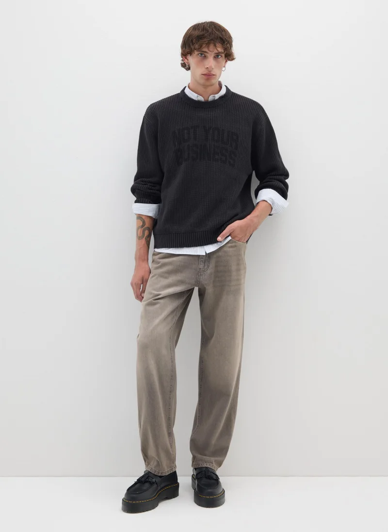 OVS Brown Baggy Jeans In Pure Cotton