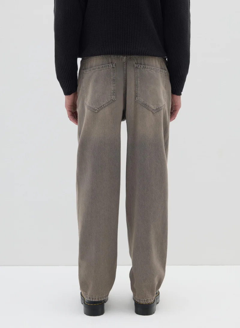 Ovs OVS Brown Baggy Jeans In Pure Cotton