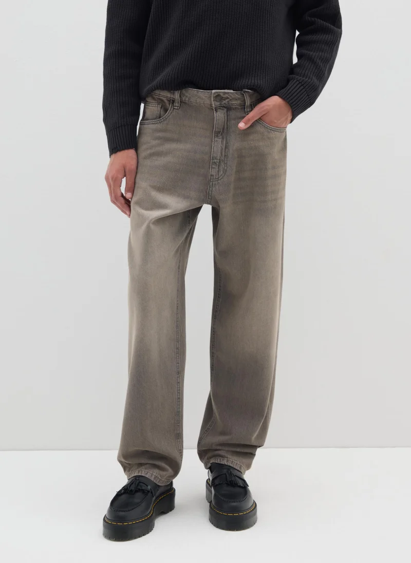 Ovs OVS Brown Baggy Jeans In Pure Cotton